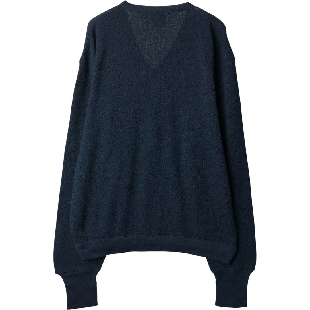Vintage 90'S Lacoste IZOD V-neck acrylic knit sweater, Made in USA, Men's XL acrylic navy blue type Vintage Second Hand
