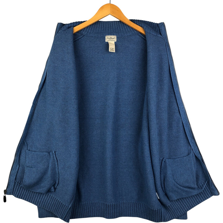 90'S LLBean Driver's Knit Sweater, Men's XL, Vintage cotton Blue type light blue Vintage Second Hand