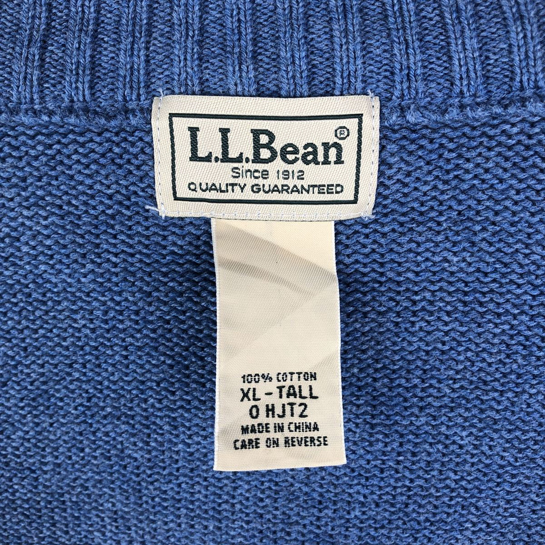 90'S LLBean Driver's Knit Sweater, Men's XL, Vintage cotton Blue type light blue Vintage Second Hand