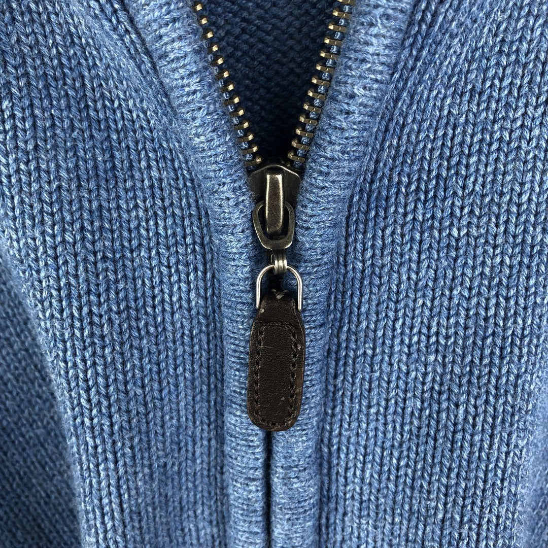 90'S LLBean Driver's Knit Sweater, Men's XL, Vintage cotton Blue type light blue Vintage Second Hand