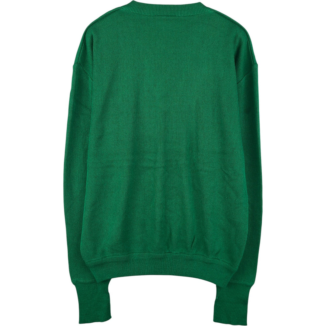 Vintage 1980'S Lacoste Chemise V-neck acrylic knit sweater, men's size XL acrylic green type Vintage Second Hand