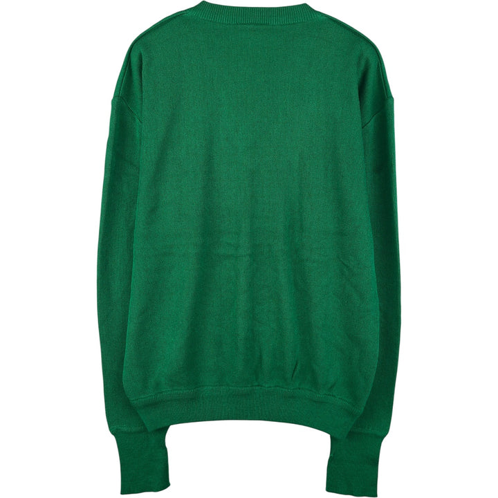 Vintage 1980'S Lacoste Chemise V-neck acrylic knit sweater, men's size XL acrylic green type Vintage Second Hand