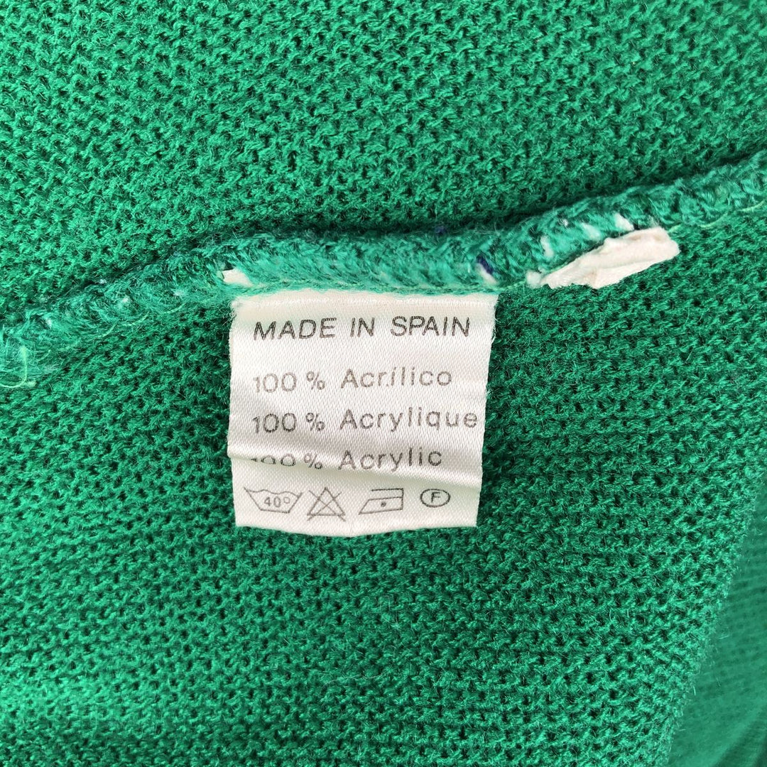 Vintage 1980'S Lacoste Chemise V-neck acrylic knit sweater, men's size XL acrylic green type Vintage Second Hand