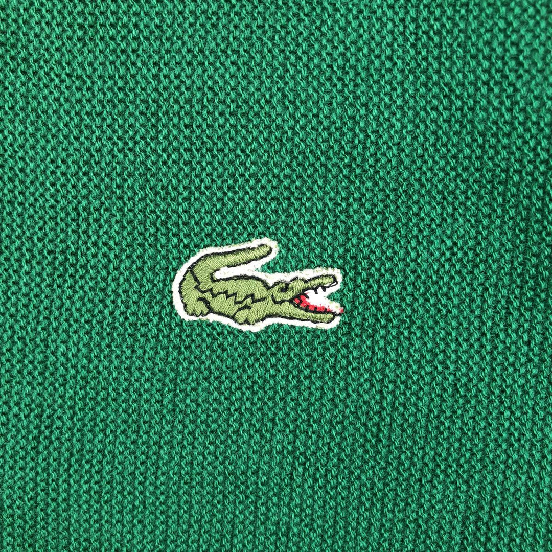 Vintage 1980'S Lacoste Chemise V-neck acrylic knit sweater, men's size XL acrylic green type Vintage Second Hand