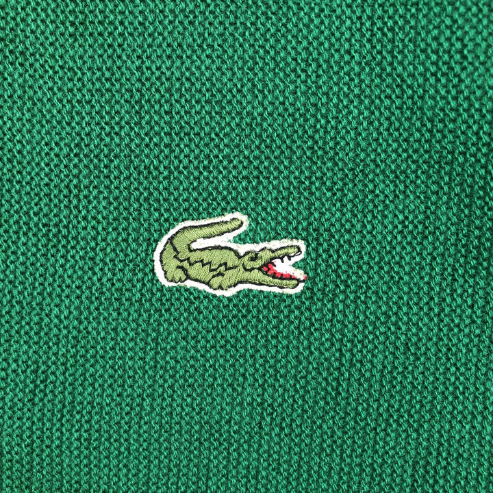 Vintage 1980'S Lacoste Chemise V-neck acrylic knit sweater, men's size XL acrylic green type Vintage Second Hand