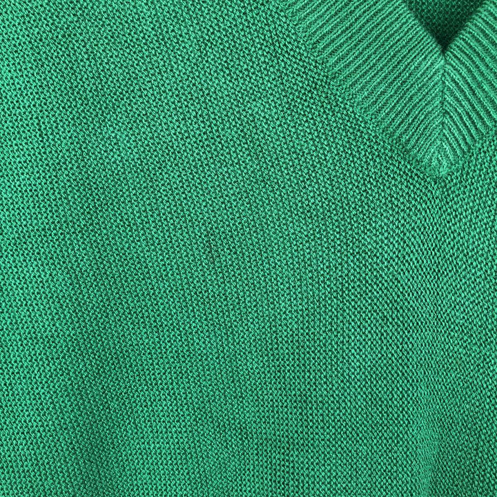 Vintage 1980'S Lacoste Chemise V-neck acrylic knit sweater, men's size XL acrylic green type Vintage Second Hand
