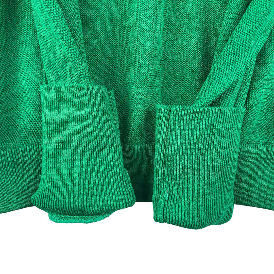 Vintage 1980'S Lacoste Chemise V-neck acrylic knit sweater, men's size XL acrylic green type Vintage Second Hand