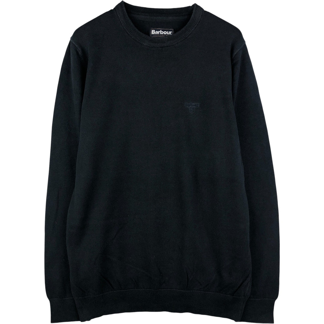 Barbour cotton knit sweater, men's size L cotton black type Vintage Second Hand