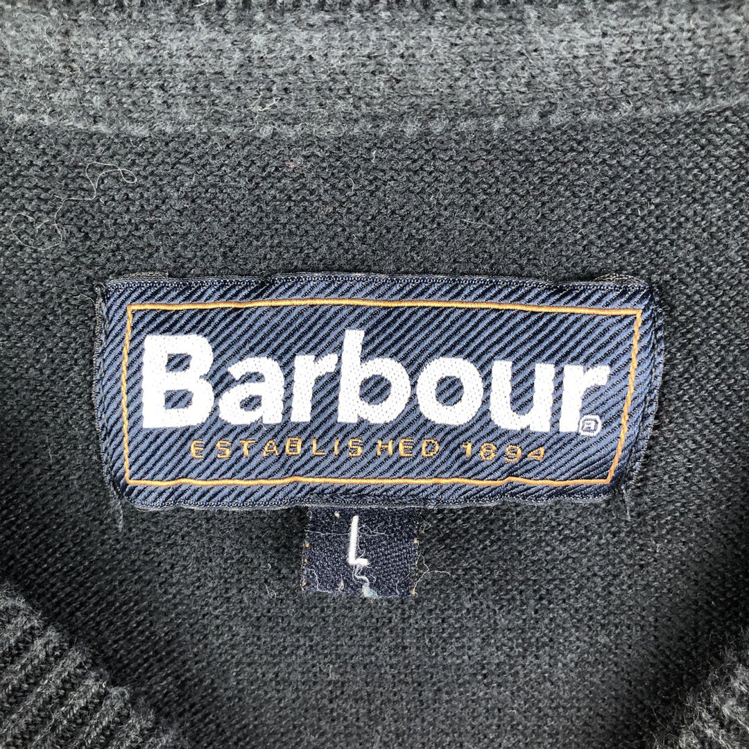 Barbour cotton knit sweater, men's size L cotton black type Vintage Second Hand