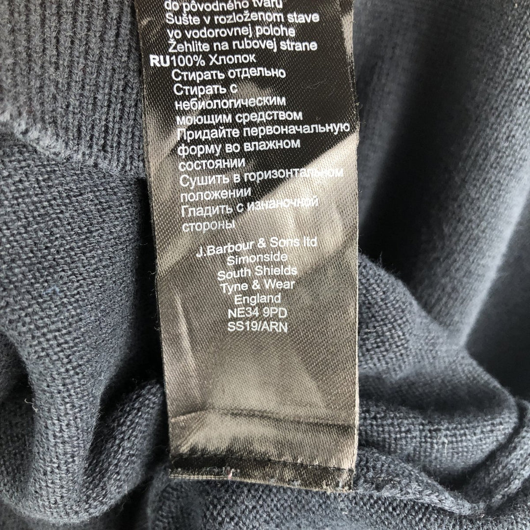 Barbour cotton knit sweater, men's size L cotton black type Vintage Second Hand