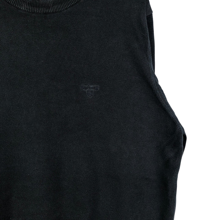 Barbour cotton knit sweater, men's size L cotton black type Vintage Second Hand