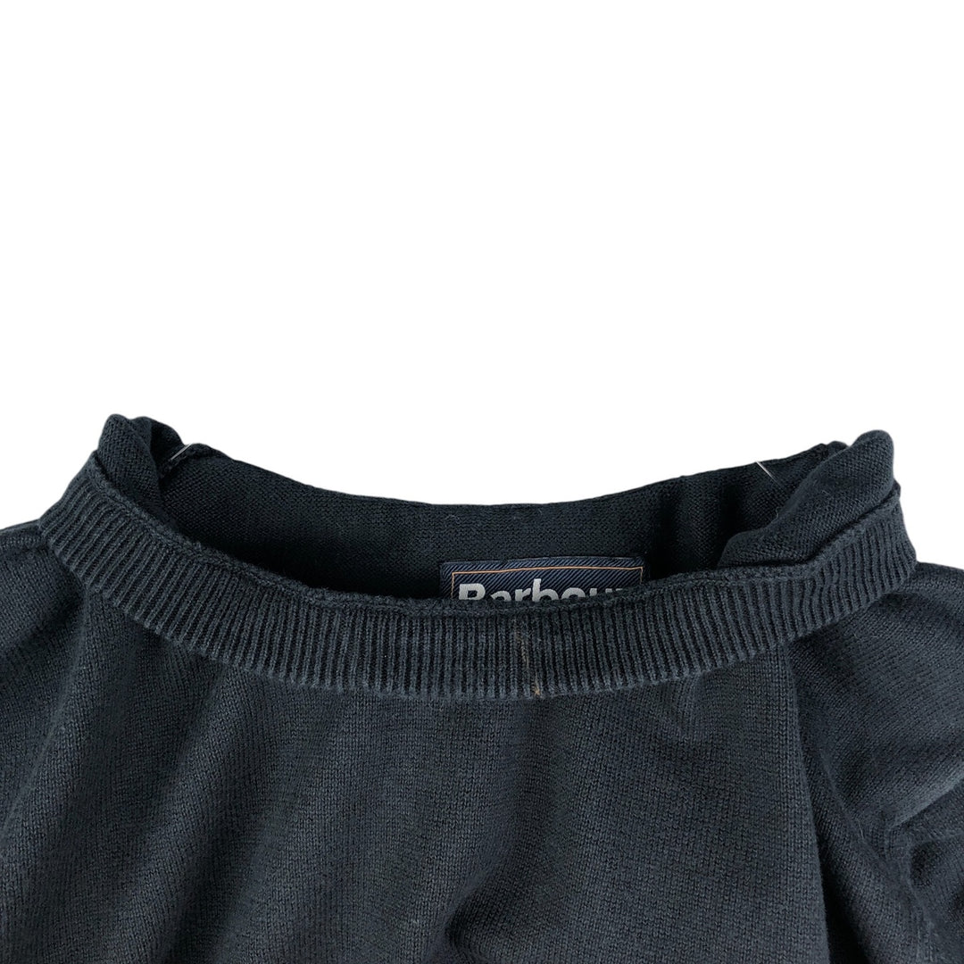 Barbour cotton knit sweater, men's size L cotton black type Vintage Second Hand