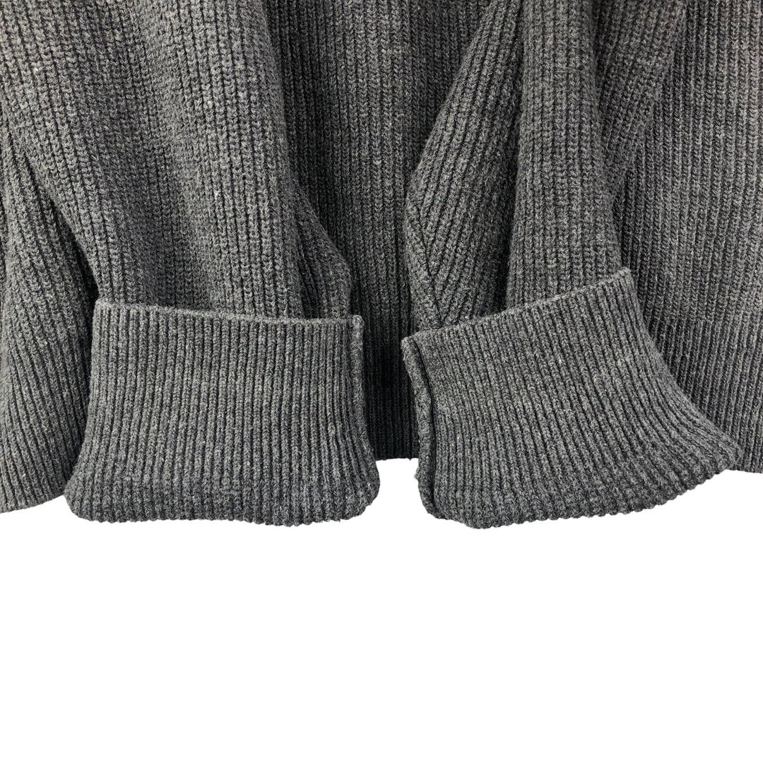 2000'S Eddie Bauer Ribbed V-Neck Cotton Knit Sweater, Made in USA, Men's Size XL cotton gray type Vintage Second Hand