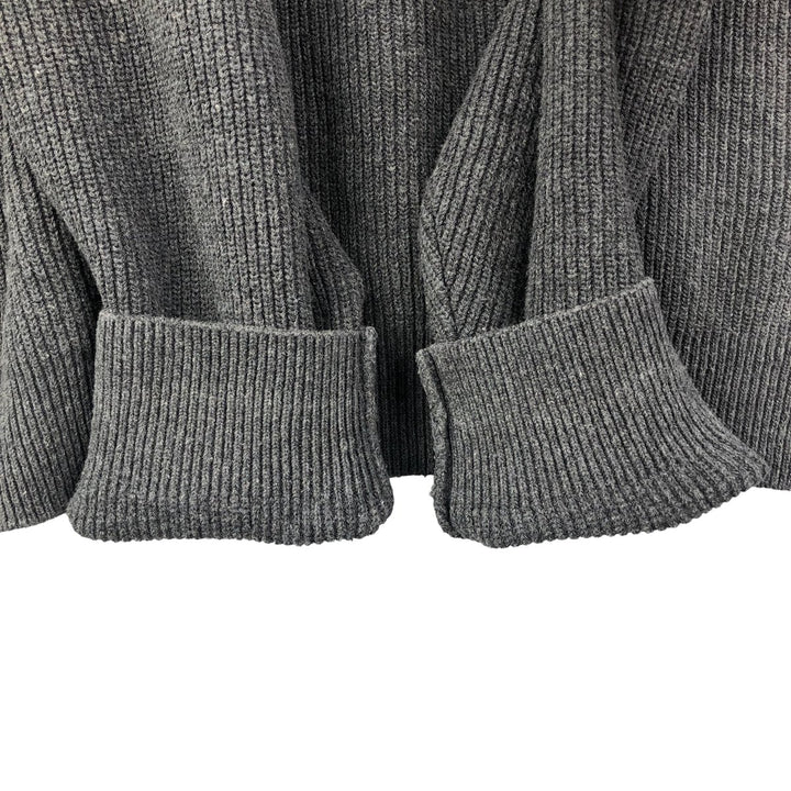 2000'S Eddie Bauer Ribbed V-Neck Cotton Knit Sweater, Made in USA, Men's Size XL cotton gray type Vintage Second Hand