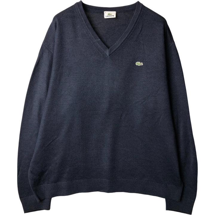Lacoste Acrylic Knit Sweater, Size 6, Men's XL acrylic navy blue type Vintage Second Hand