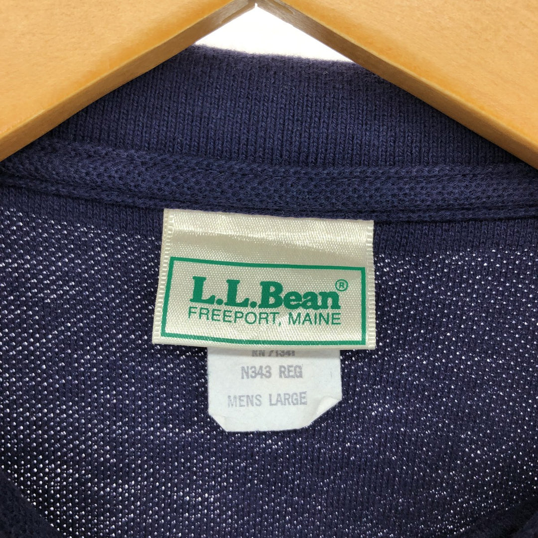 LLBean short sleeve polo shirt made in USA, men's size L /eaa466194