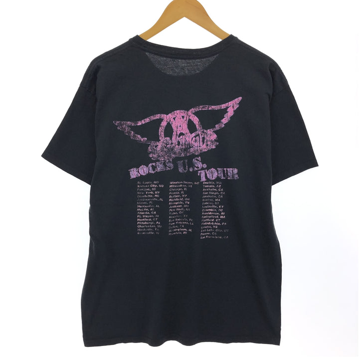 AEROSMITH Aerosmith double-sided print band T-shirt, band T, men's L size /eaa466219