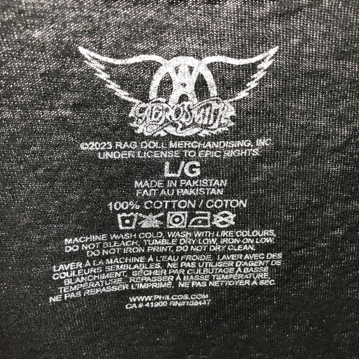 AEROSMITH Aerosmith double-sided print band T-shirt, band T, men's L size /eaa466219