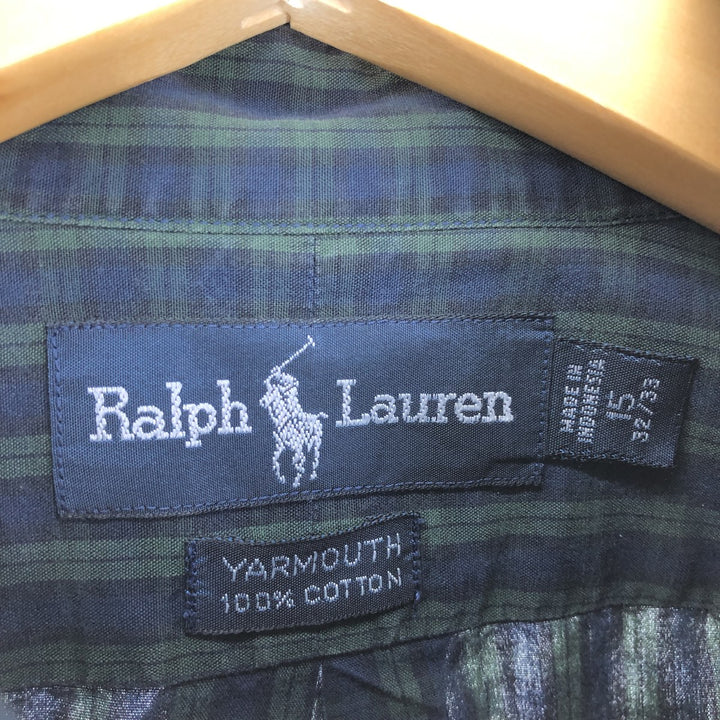 Ralph Lauren YARMOUTH Long Sleeve Button Down Check Shirt Men's L Size / eaa466235