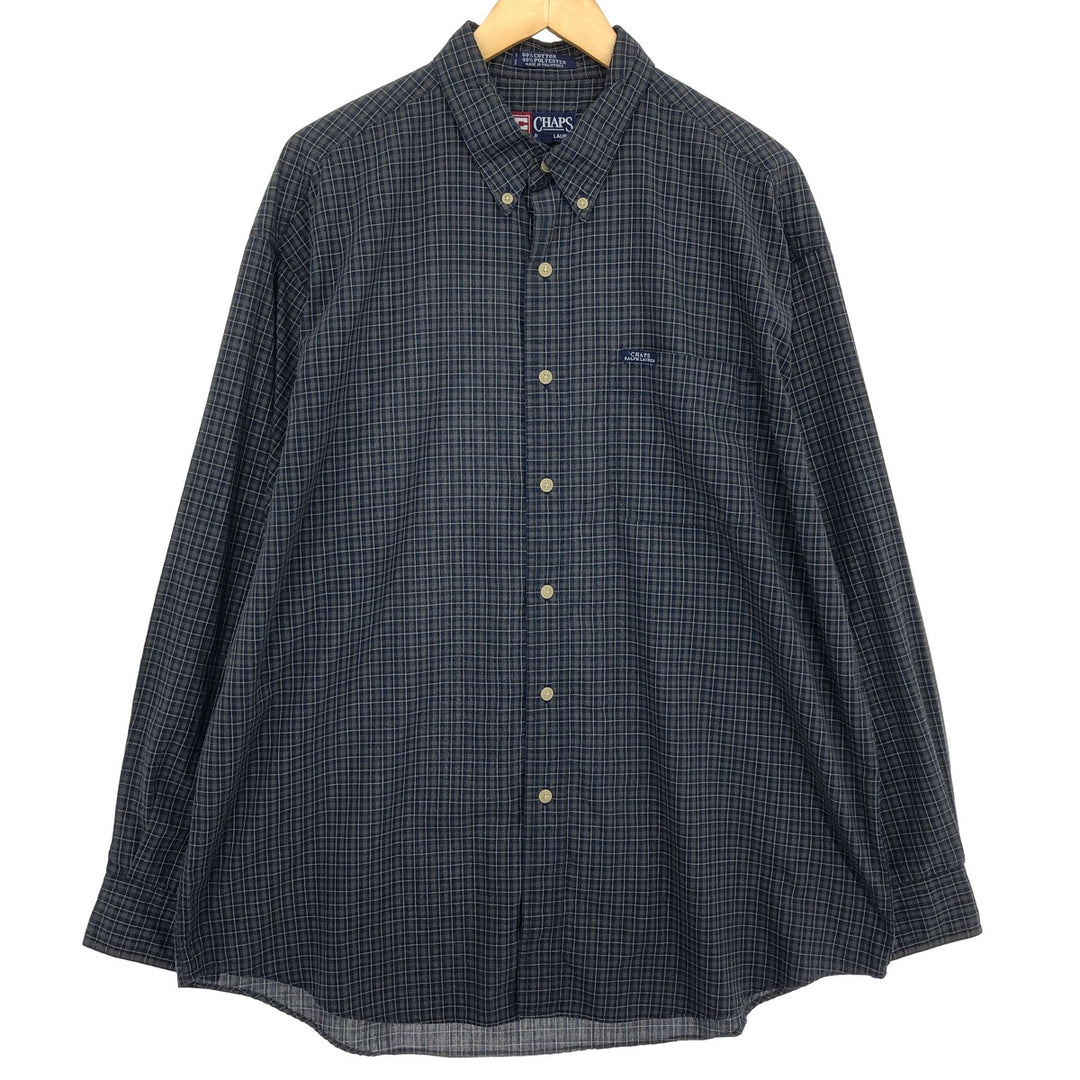 90'S Ralph Lauren CHAPS long sleeve button down check shirt men's XL size vintage /eaa466236