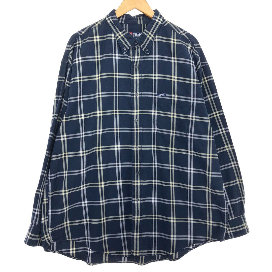 90'S Ralph Lauren CHAPS long sleeve button down check shirt men's XXL vintage /eaa466238