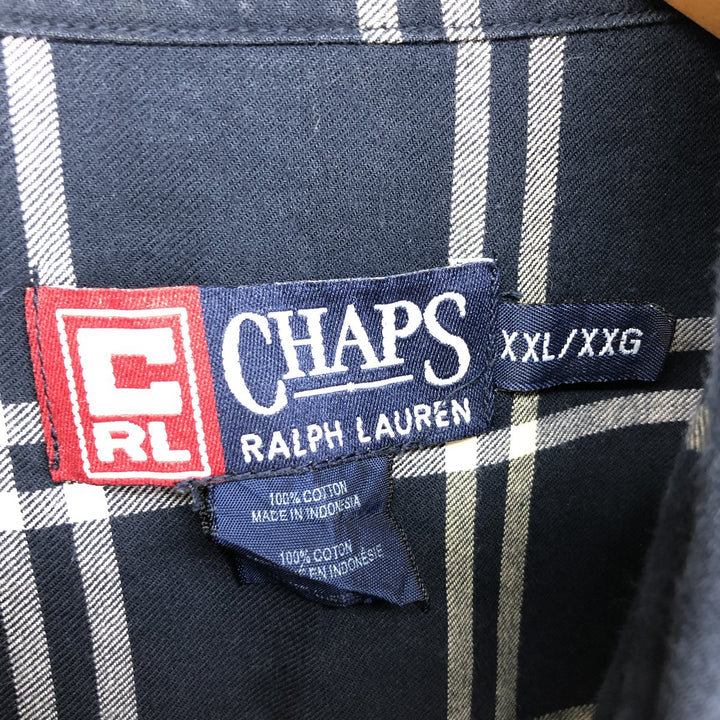 90'S Ralph Lauren CHAPS long sleeve button down check shirt men's XXL vintage /eaa466238
