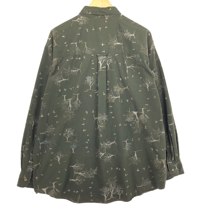 90'S Ralph Lauren CHAPS all-over print long sleeve button-down shirt, men's XL size, vintage /eaa466249