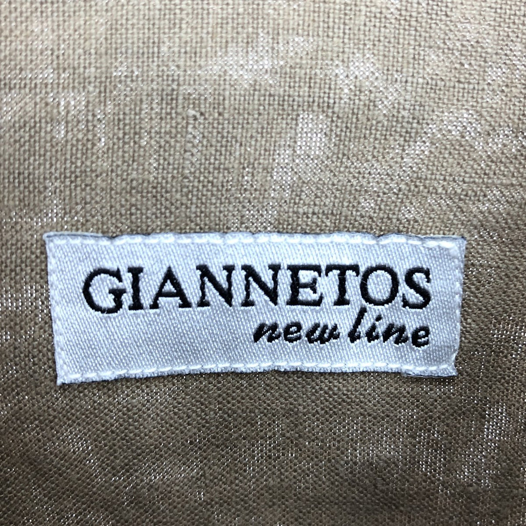 GIANNETOS new line long sleeve linen shirt men's M /eaa466260