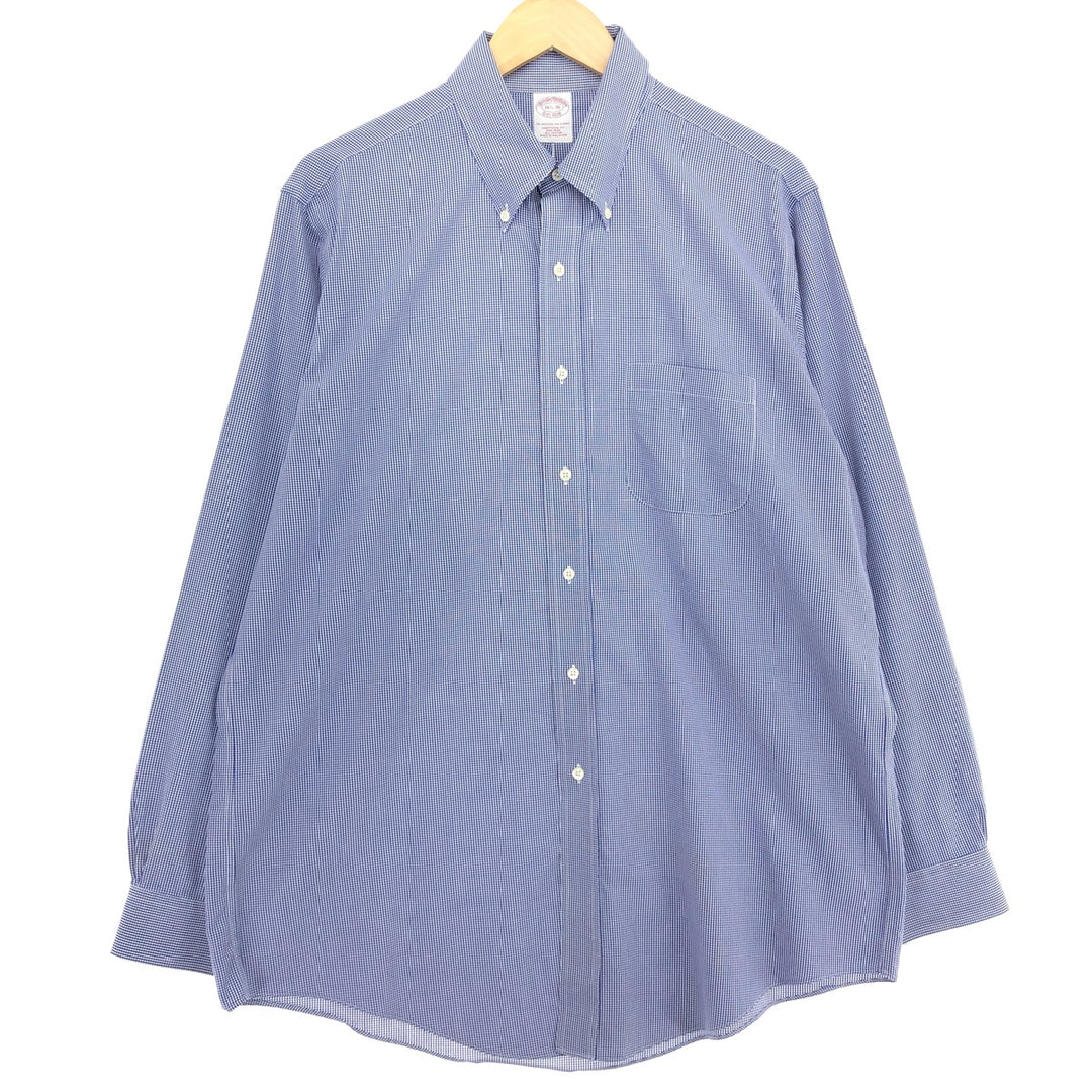 Brooks Brothers Est.1818 Gingham Check Long Sleeve Button-Down Check Shirt Men's L /eaa466267