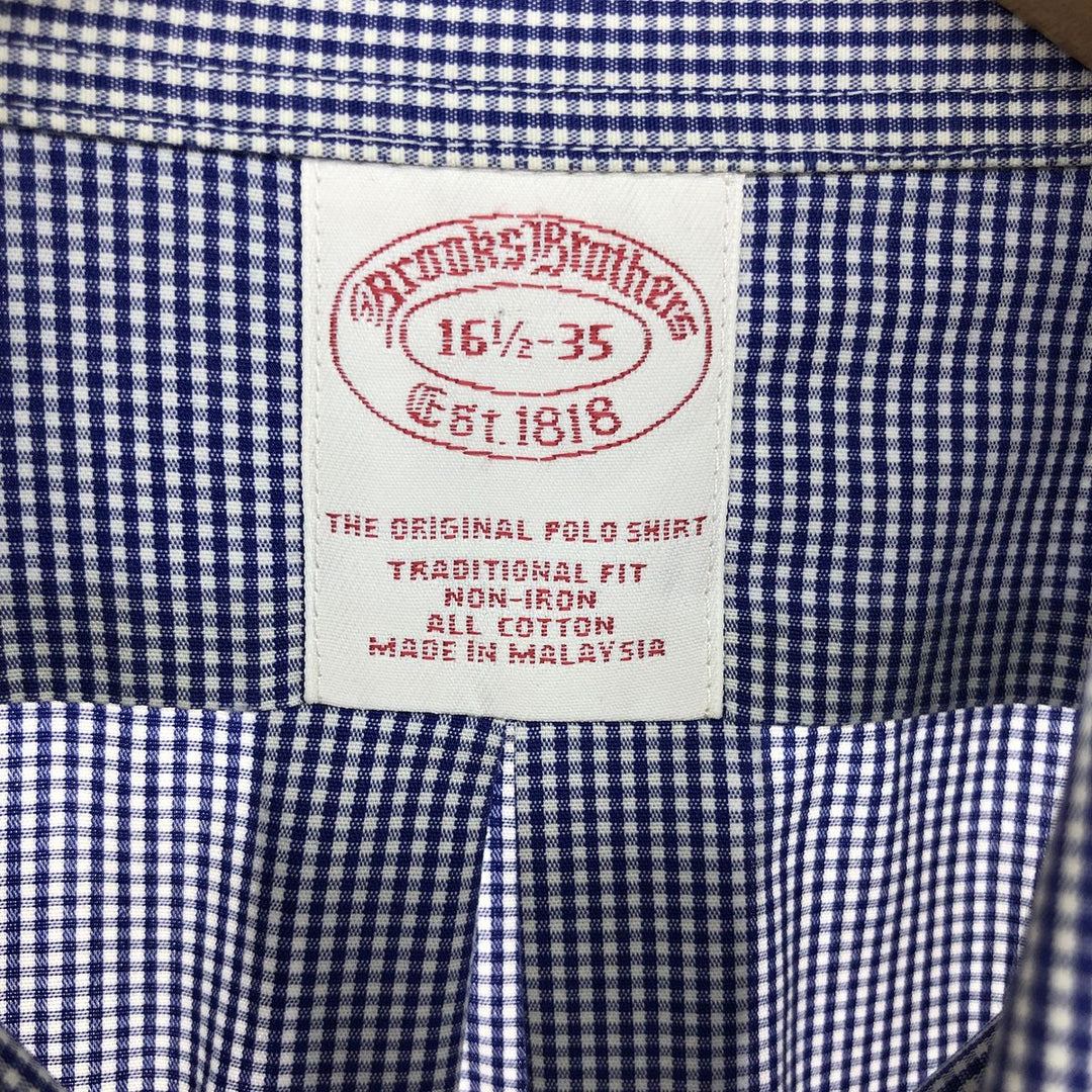 Brooks Brothers Est.1818 Gingham Check Long Sleeve Button-Down Check Shirt Men's L /eaa466267