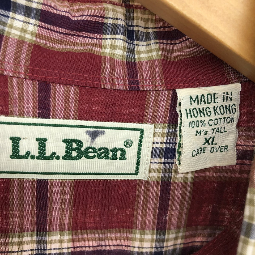 90'S LLBean Long Sleeve Button Down Check Shirt Men's XL Vintage /eaa466272