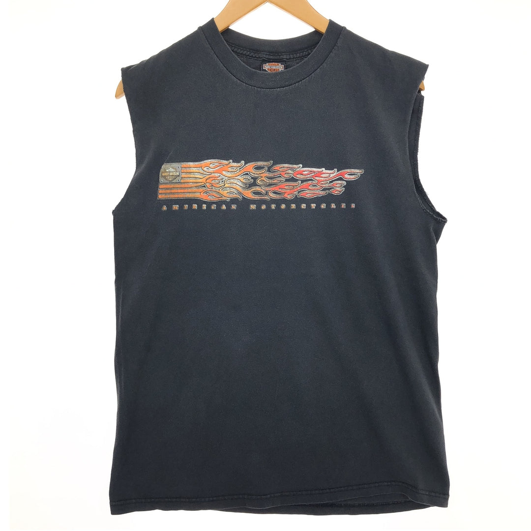 00'S Harley-Davidson Cut-off Motorcycle Bike T-shirt Made in USA Men's M size /eaa466297