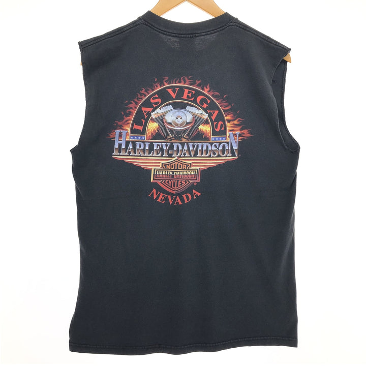 00'S Harley-Davidson Cut-off Motorcycle Bike T-shirt Made in USA Men's M size /eaa466297