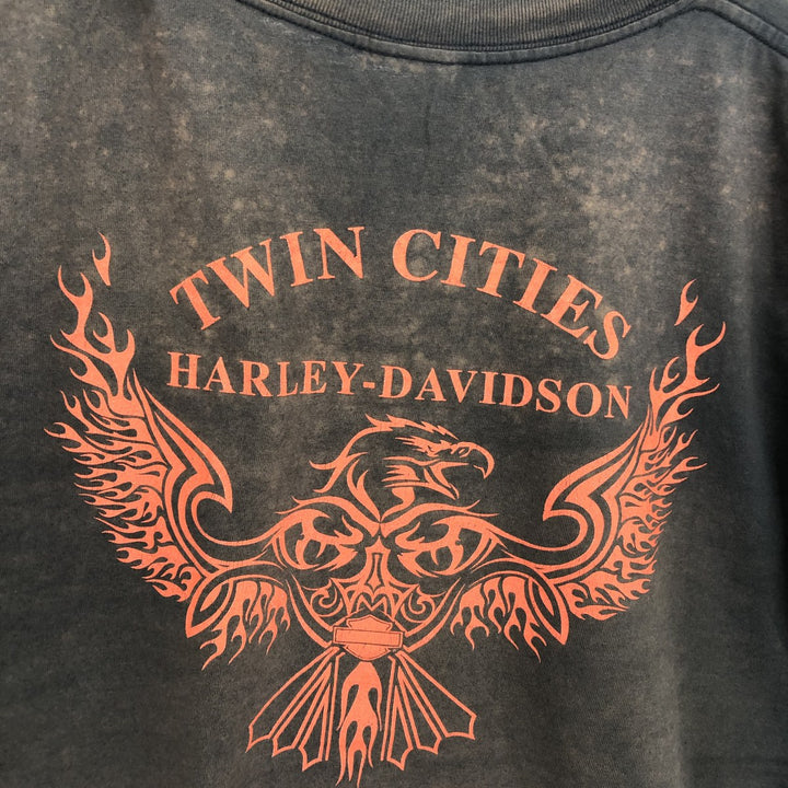 00'S Harley-Davidson Eagle Pattern Motorcycle Bike T-shirt Men's XXL / eaa466298