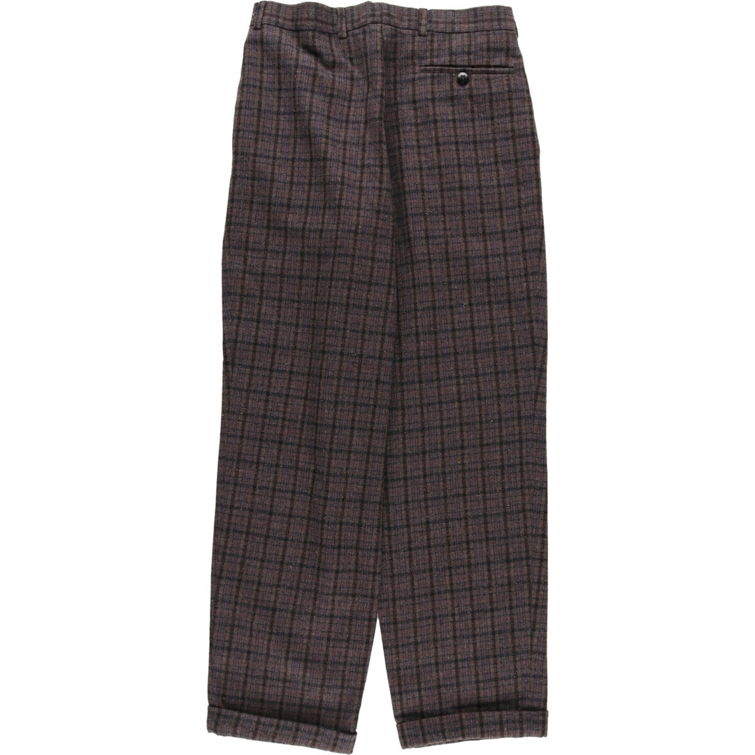 DIELMAR Two-pleat Check Pattern Wool Pants Slacks Men's W30 equivalent /eaa466346