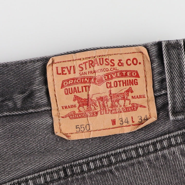 Levi's 550 Relaxed Fit Black Denim Tapered Denim Pants Men's W34 equivalent / eaa466396