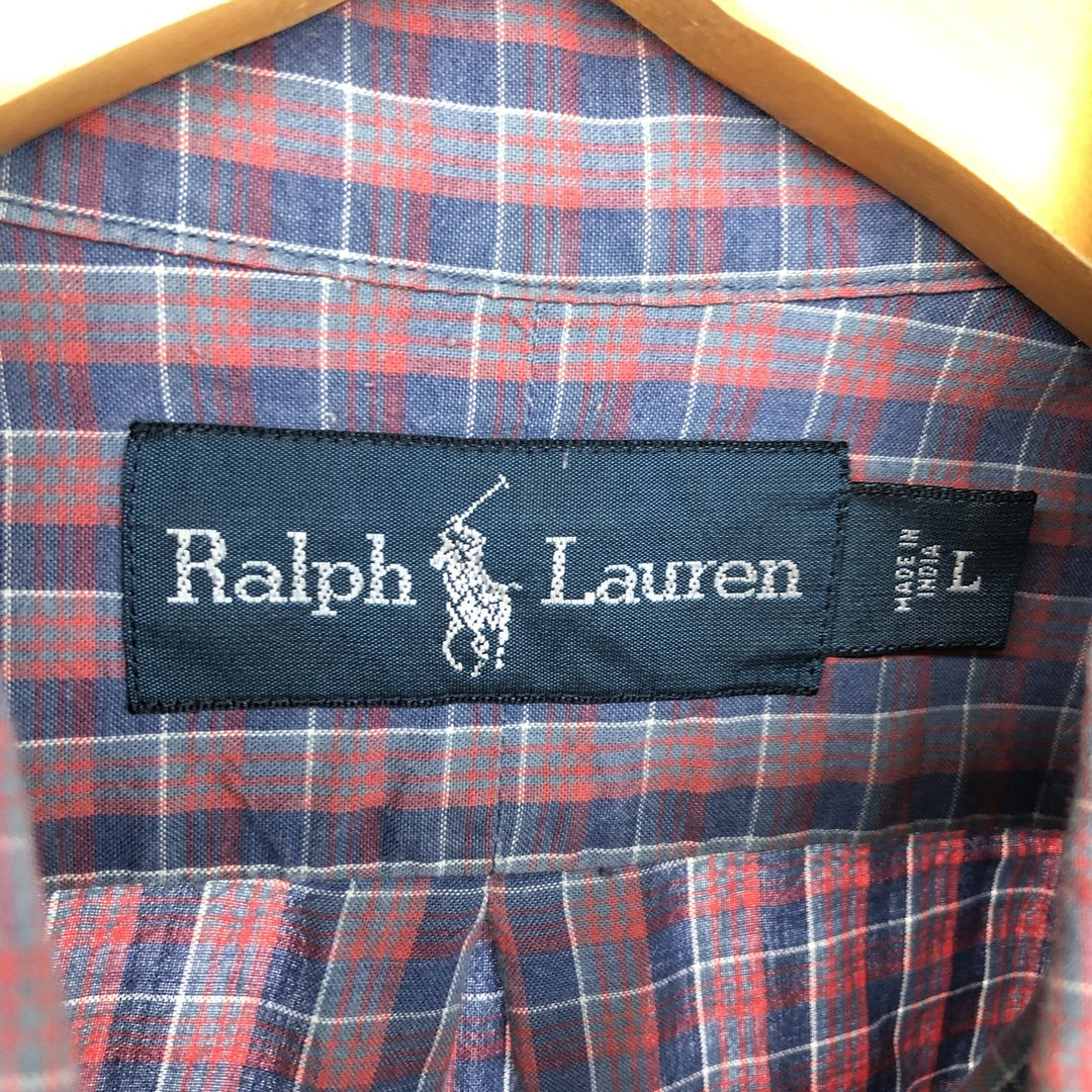 Ralph Lauren long sleeve button down check shirt, men's size L / eaa466400