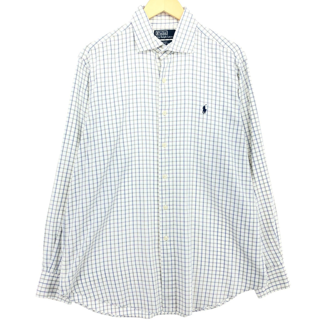 Ralph Lauren Ralph Lauren REGENT CLASSIC FIT wide collar long sleeve cotton check shirt men's L /eaa466412