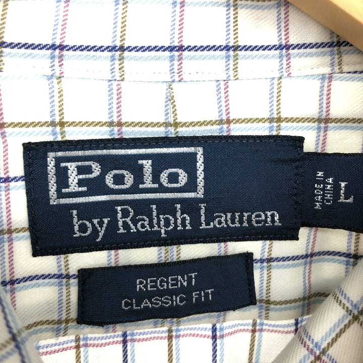 Ralph Lauren Ralph Lauren REGENT CLASSIC FIT wide collar long sleeve cotton check shirt men's L /eaa466412