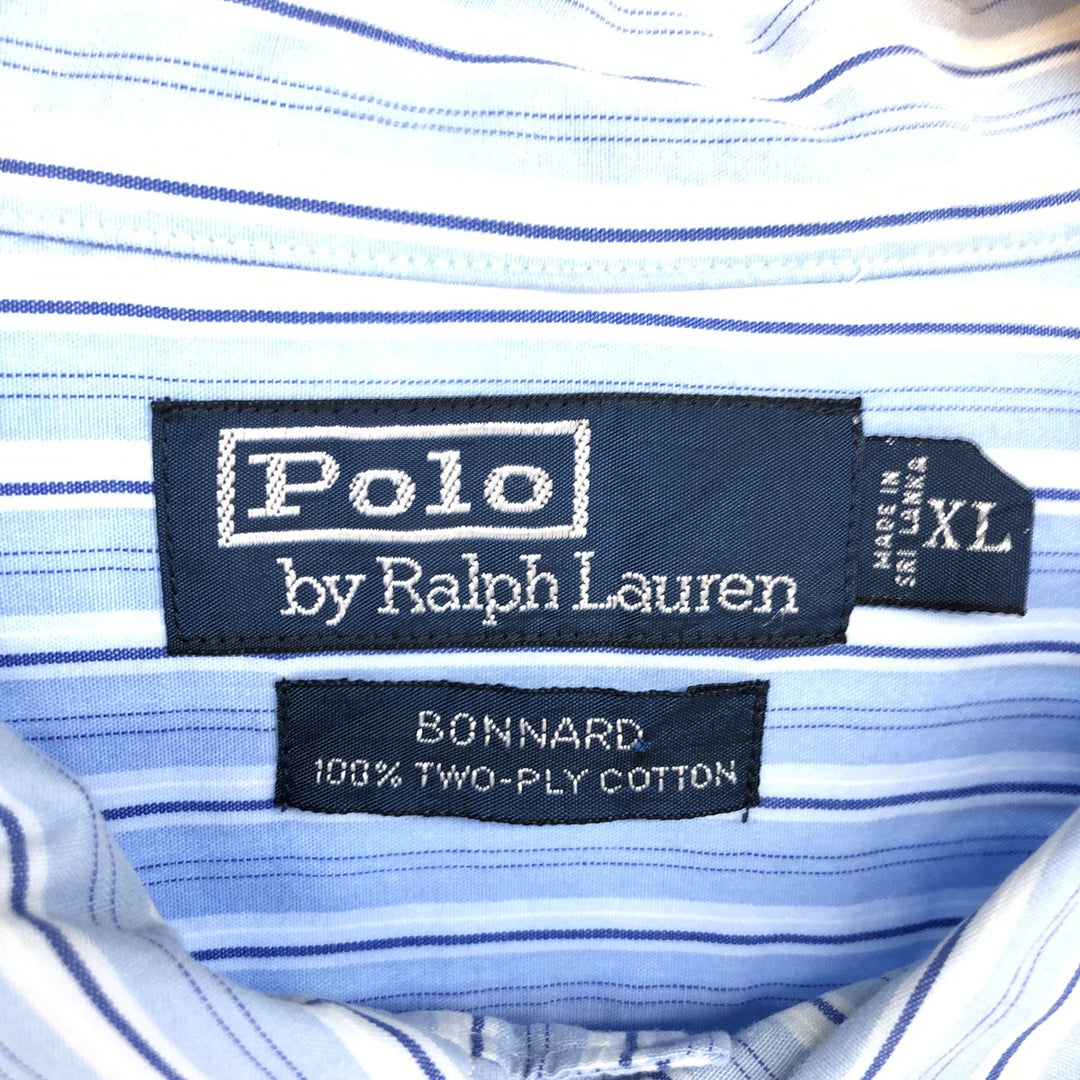 Ralph Lauren Polo by Ralph Lauren BONNARD Wide collar long sleeve cotton striped shirt Men's XL /eaa466415