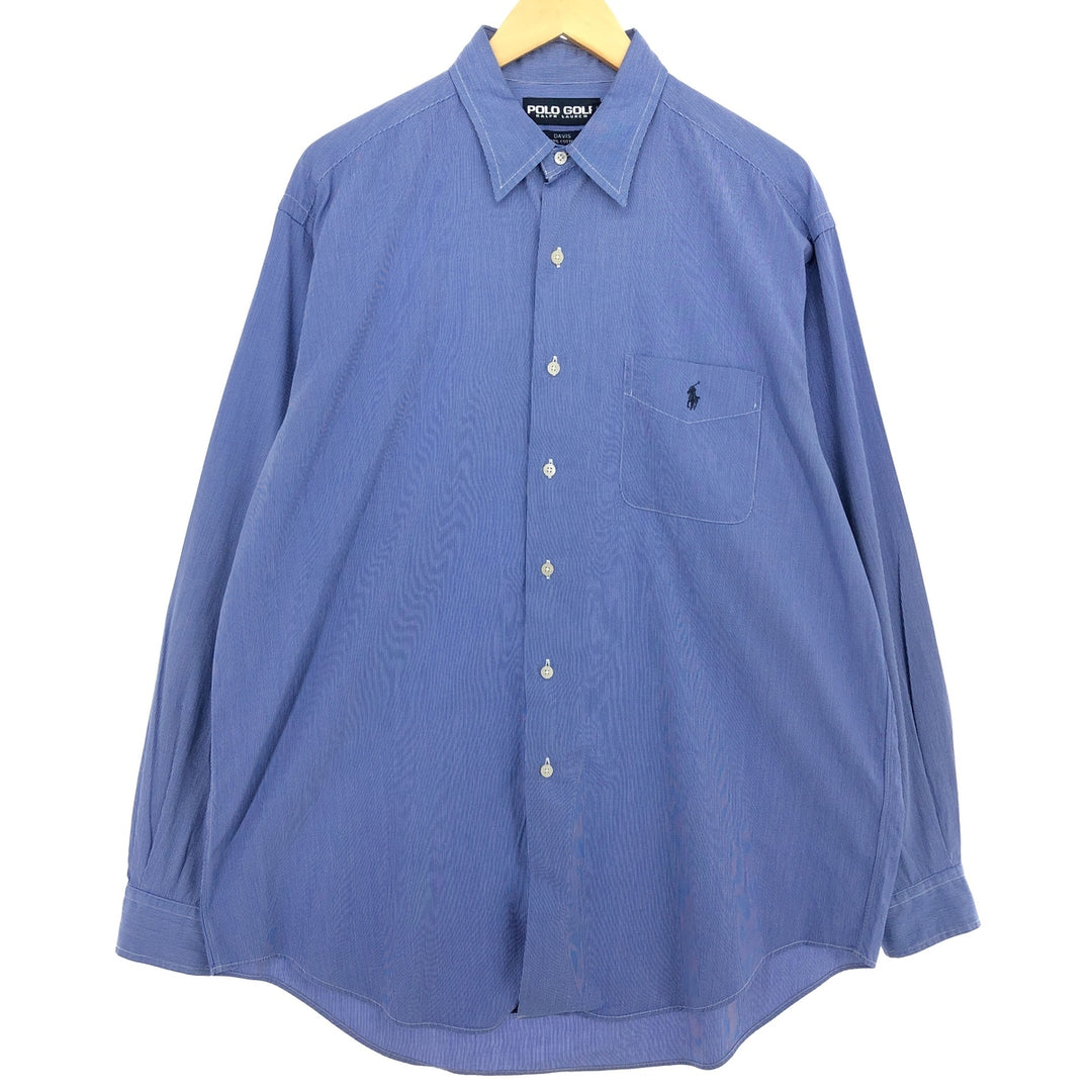Ralph Lauren POLO GOLF Davis long sleeve cotton striped shirt, men's L /eaa466417