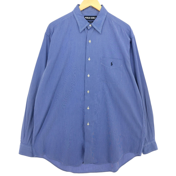 Ralph Lauren POLO GOLF Davis long sleeve cotton striped shirt, men's L /eaa466417