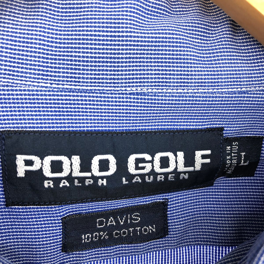 Ralph Lauren POLO GOLF Davis long sleeve cotton striped shirt, men's L /eaa466417