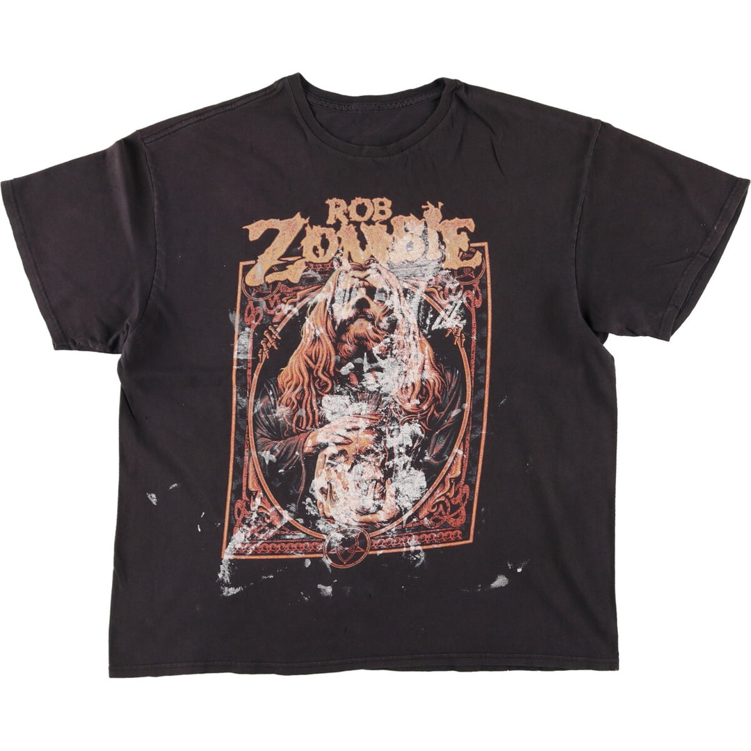 ROB ZOMBIE Rob Zombie Band T-shirt Band T Men's L size cotton black type Vintage Second Hand