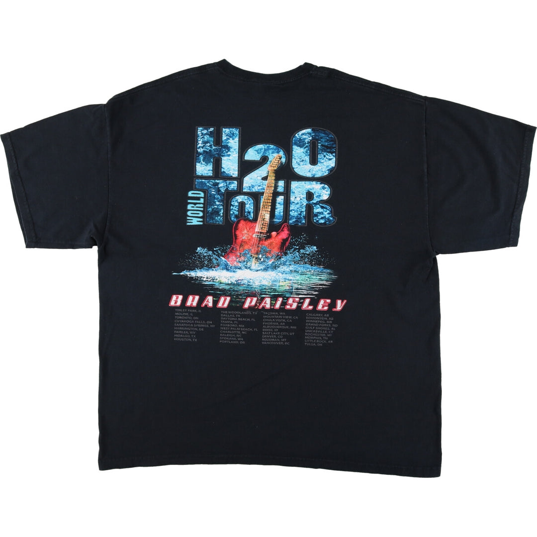 Gildan Brad Paisley Band T-Shirt, Men's XXL cotton black type Vintage Second Hand