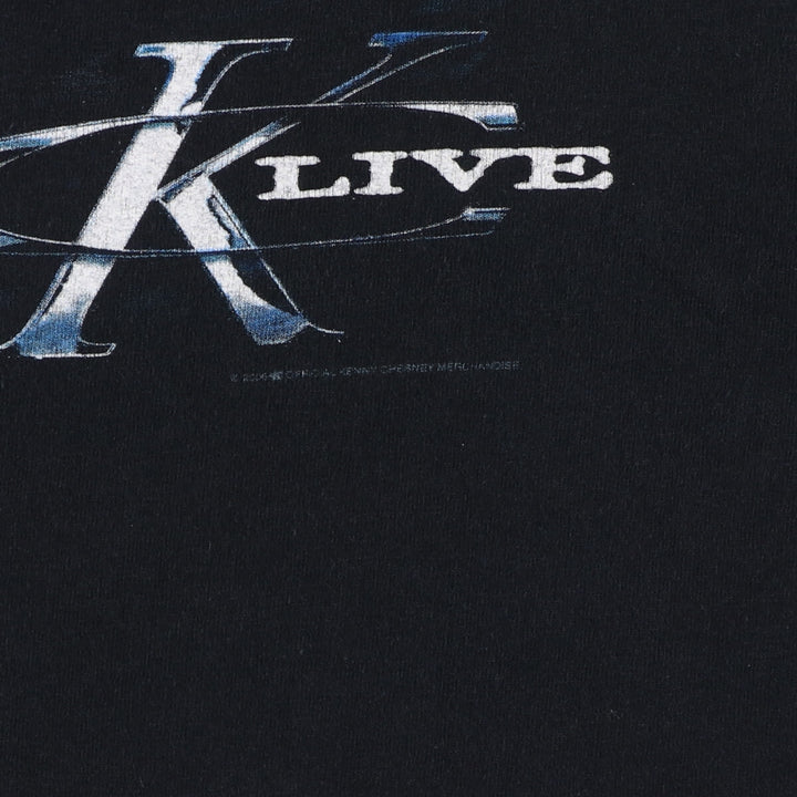 KENY CHESNEY Kenny Chesney Band T-shirt Band T Men's M size cotton black type Vintage Second Hand