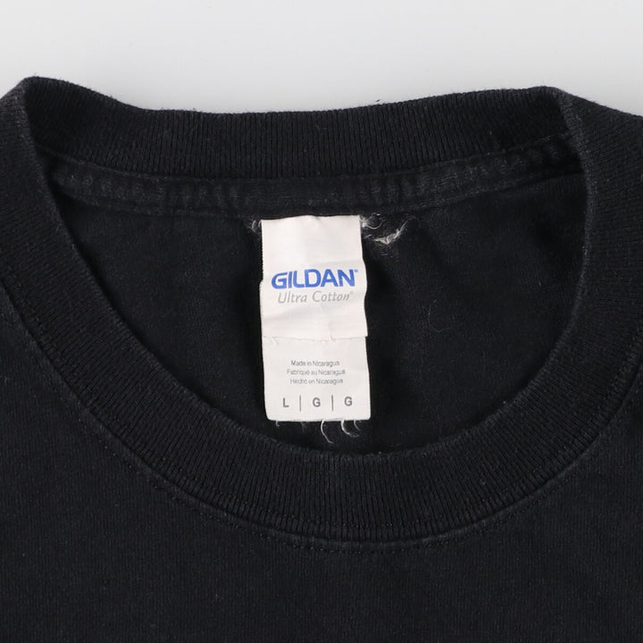 Gildan SHINEDOWN & GODMACK Shinedown Godsmack Band T-shirt Band Tee Men's L size cotton black type Vintage Second Hand