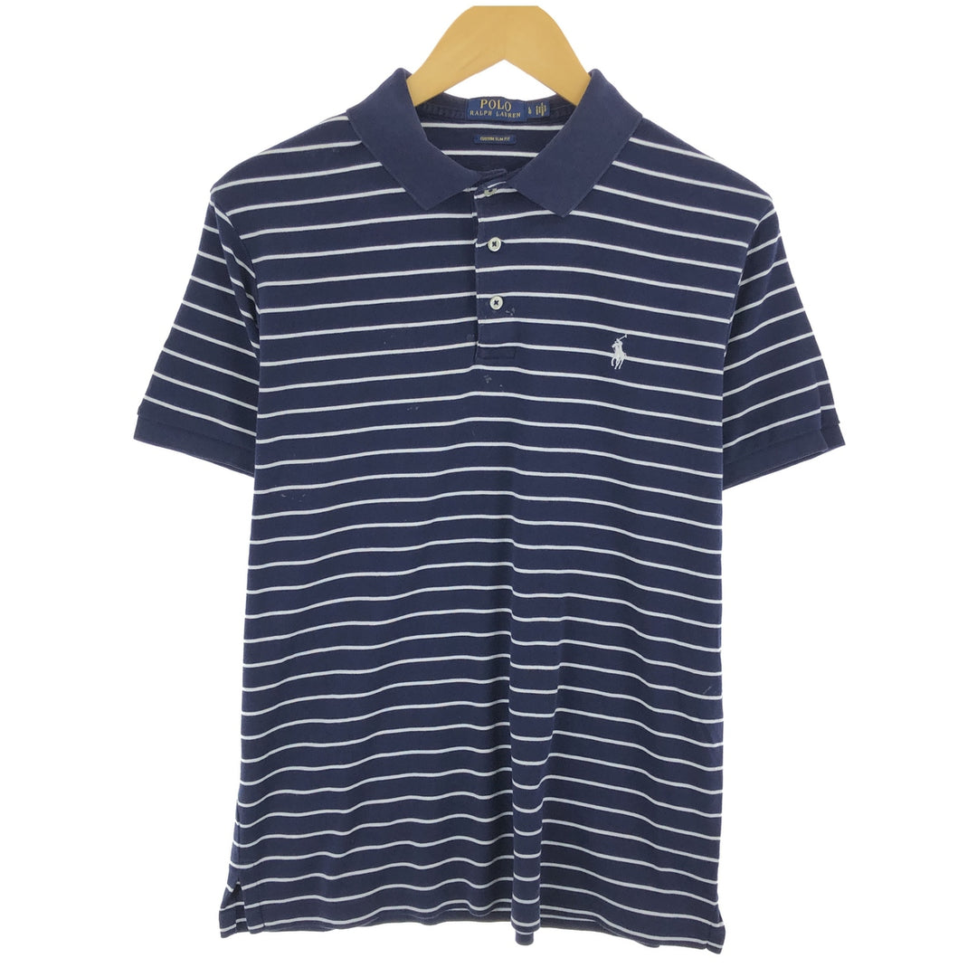 Ralph Lauren POLO RALPH LAUREN CUSTOM SLIM FIT short sleeve striped polo shirt men's size L / eaa466531