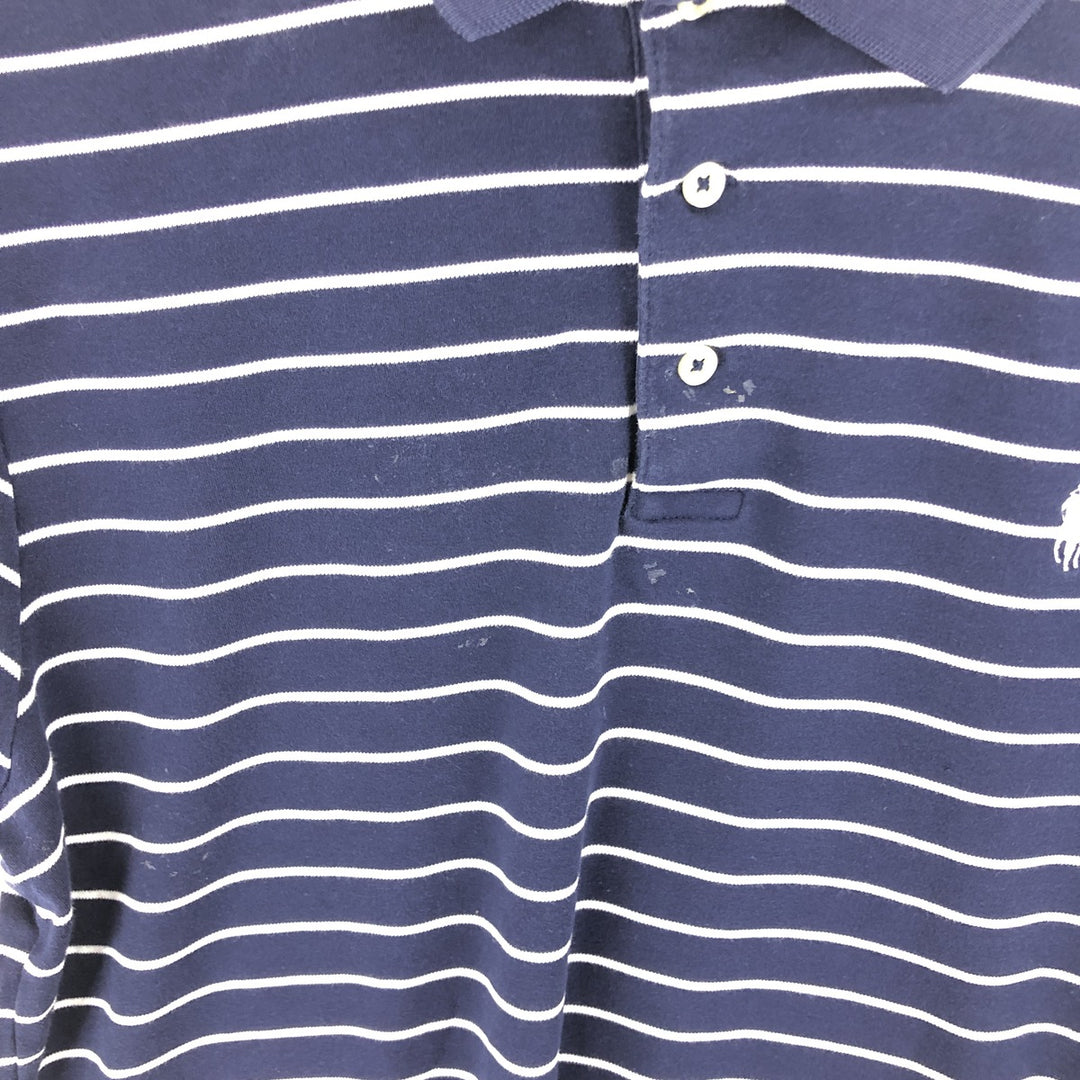 Ralph Lauren POLO RALPH LAUREN CUSTOM SLIM FIT short sleeve striped polo shirt men's size L / eaa466531