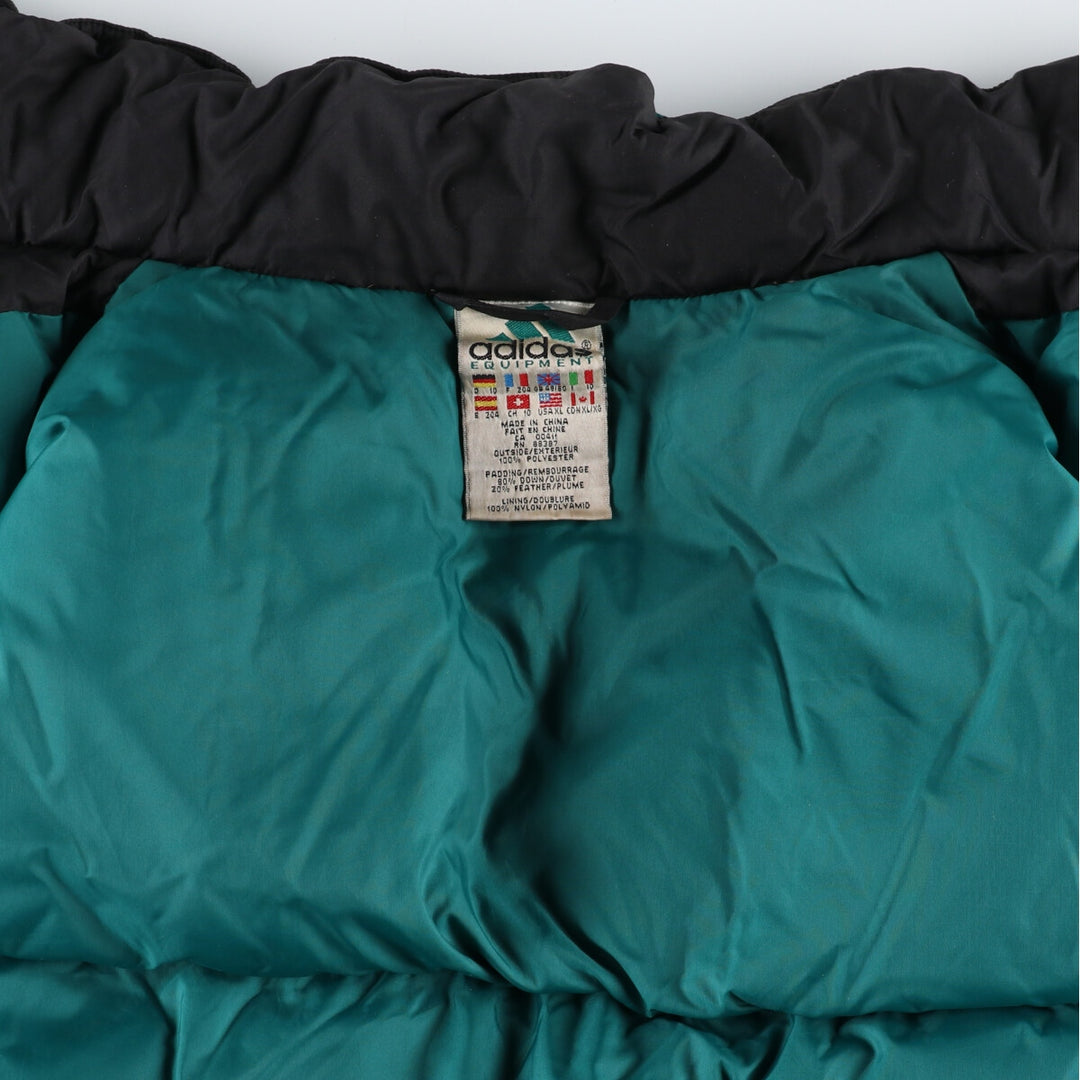 Vintage 90'S adidas EQUIPMENT down parka, men's size XL polyester black type Vintage Second Hand